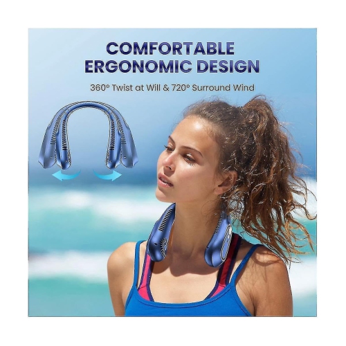 ventilateur de cou sans pales à 360° - refroidissement mains libres ultra-silencieux, refroidissement en 3 secondes, léger et portatif, sûr et