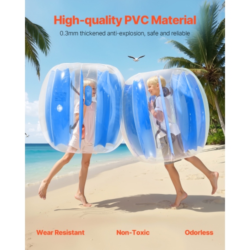 VEVOR 3FT/0.9M Inflatable Bumper Balls 2-Pack,Body Sumo Zorb Ball,Durable Thick PVC Human Hamster Bubble Knocker for Outdoor Team Gaming Play,Bopper