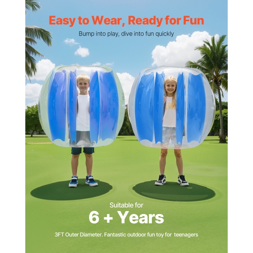 VEVOR 3FT/0.9M Inflatable Bumper Balls 2-Pack,Body Sumo Zorb Ball,Durable Thick PVC Human Hamster Bubble Knocker for Outdoor Team Gaming Play,Bopper