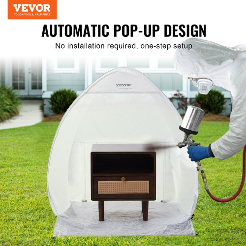 VEVOR 40x35x40in Spray Paint Shelter, Pop-Up Portable Spray Paint Tent with Built-In Floor, Exhaust Window and Storage Bag, Foldable Paint Booth for