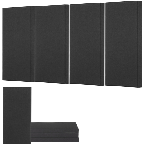 VEVOR 4 PCS Acoustic Panels, 2 inch Thick 23.6 x 11.8 inch Fiberglass Sound Absorbing Panels, Self-adhesive Soundproof Wall Boards, for Studios,