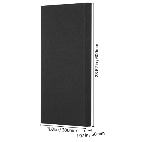 VEVOR 4 PCS Acoustic Panels, 2 inch Thick 23.6 x 11.8 inch Fiberglass Sound Absorbing Panels, Self-adhesive Soundproof Wall Boards, for Studios,
