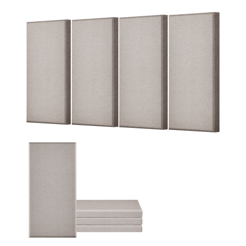 VEVOR 4 PCS Acoustic Panels, 2 inch Thick 23.6 x 11.8 inch Fiberglass Sound Absorbing Panels, Self-adhesive Soundproof Wall Boards, for Studios,