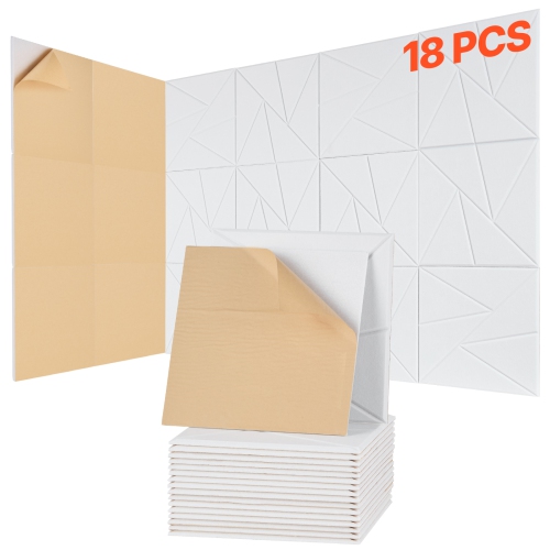 VEVOR 18 Pack Acoustic Panels with Self Adhesive, 11.8 x 11.8 x 0.4 inch Sound Proof Foam Panels, Polyester Fiber Soundproof Wall Panels High