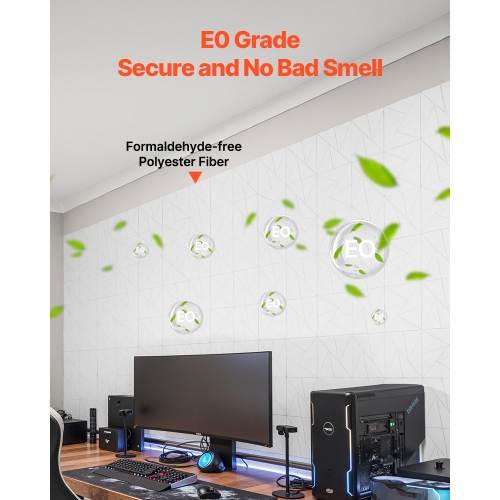 VEVOR 18 Pack Acoustic Panels with Self Adhesive, 11.8 x 11.8 x 0.4 inch Sound Proof Foam Panels, Polyester Fiber Soundproof Wall Panels High