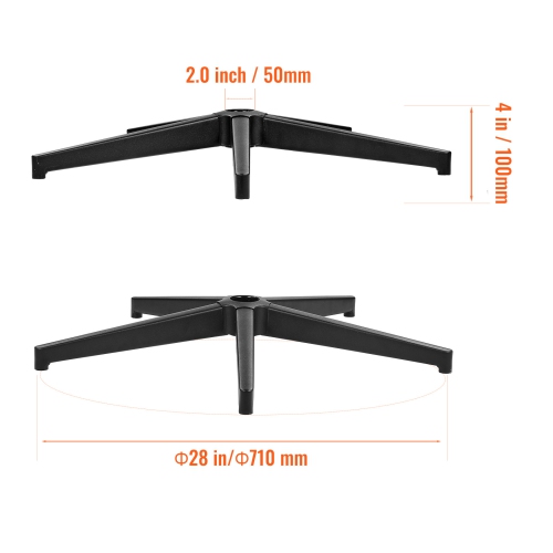 VEVOR 28" Office Chair Base Replacement, 2500 lbs Static Load Capacity, Heavy Duty Universal Computer Desk Chair Stool Base Part with Reinforced