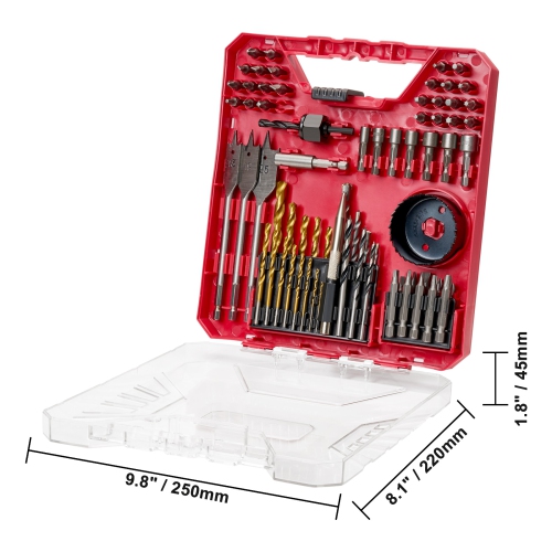 VEVOR 70 Pieces Drill and Driver Bit Set,Screwdriver Bit Set Suitable for Wood Metal Cement Drilling and Screw Driving,Drill Bit Sets Combo Kit