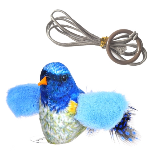 Cat Toys Chirping Bird, Suitable for Cat Wand Toys, Interactive Toys for Indoor Kitty Kitten Exercise, Blue