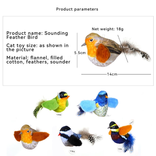 Cat Toys Chirping Bird, Suitable for Cat Wand Toys, Interactive Toys for Indoor Kitty Kitten Exercise, Green