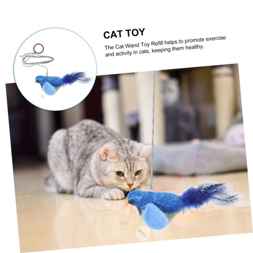 Cat Toys Chirping Bird, Suitable for Cat Wand Toys, Interactive Toys for Indoor Kitty Kitten Exercise, Green