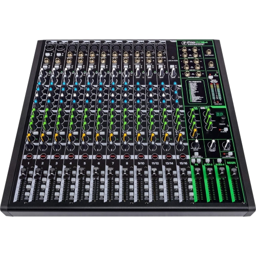 Mélangeur d'effets professionnels à 16 canaux série ProFXv3 de Mackie avec USB, préamplificateurs de micro Onyx et moteur d'effets GigFX - Non