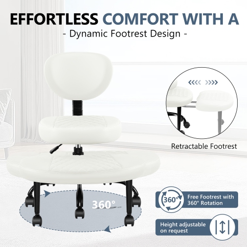 Coolse Criss Cross Chair with Wheels, Cross Legged Office, Meditation, ADHD Desk for Adults, Kneeling Chair with Lumbar Support, Adjustable Height