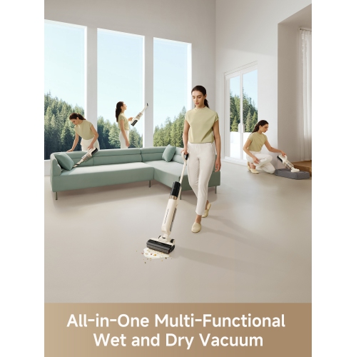 Mova K30 Mix Wet Dry Vacuum Cleaner, 4-in-1 Cordless Vacuum for Multi-Surface, 180° Lie-Flat Reach, 30Min 140°F Hot Air Drying, 0in Dual Edge,