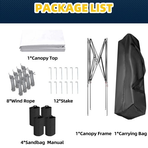 EROMMY 10x10 FT Pop Up Canopy Tent with 2 Sidewalls - Waterproof Instant Shelter for Outdoor Events, Farmers Markets, Backyard Parties - White