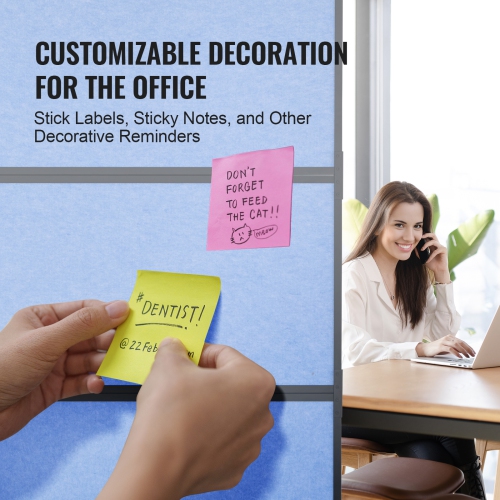 VEVOR 2 Panel Office Divider, Office Partition, Freestanding Office Divider Wall Partition & Privacy Divider Reduce Noise and Room Separation, Light