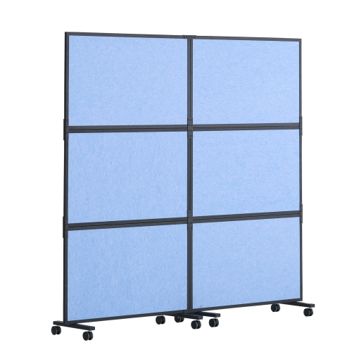 VEVOR 2 Panel Office Divider, Office Partition, Freestanding Office Divider Wall Partition & Privacy Divider Reduce Noise and Room Separation, Light