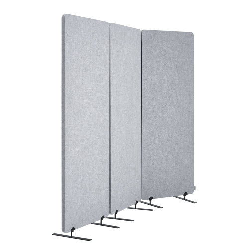 VEVOR 2FT Room Divider, 3 Panels PET Polyester Soundproof Room Screen, Folding Privacy Divider Portable Partition Divider for Room Separation,