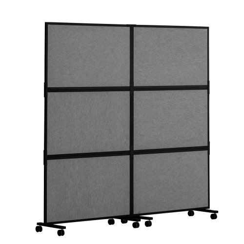 VEVOR 2 Panel Office Divider, Office Partition, Freestanding Office Divider Wall Partition & Privacy Divider Reduce Noise and Room Separation, Dark