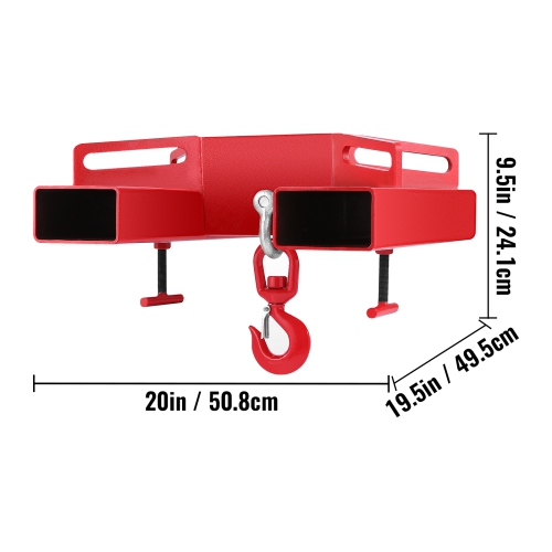 VEVOR 3 Ton Forklift Lifting Hook 6000 LBS/3000KG Capacity Lift Truck Fork Hoist Swivel Hook Mobile Crane Forklift Attachments