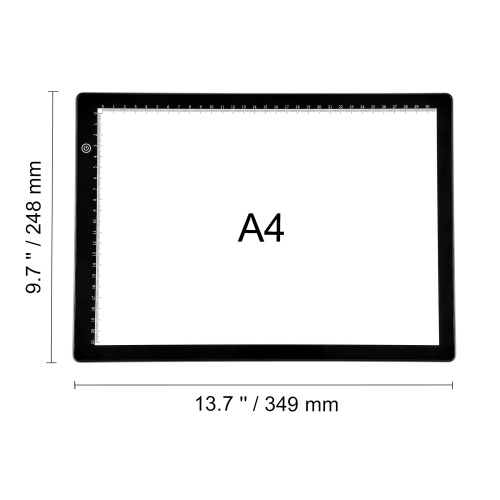 VEVOR A4 Light Board, LED Light Pad with 3 Level Brightness, USB Powered Light Table for Tracing, for Diamond Painting, Animation, Sketching,