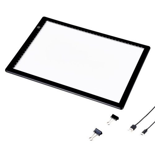 VEVOR A4 Light Board, LED Light Pad with 3 Level Brightness, USB Powered Light Table for Tracing, for Diamond Painting, Animation, Sketching,
