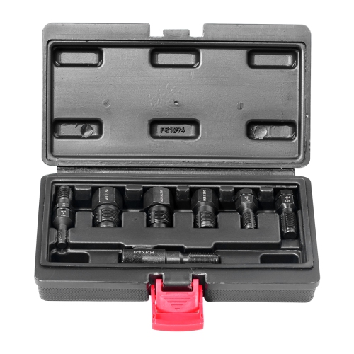 VEVOR 7-Piece Thread Chaser Set,Metric Thread Restorer Tool M10 M12 M14 M18 M20 M22,Tool Kit with Storage Case,Heat Treated Carbon Steel, for