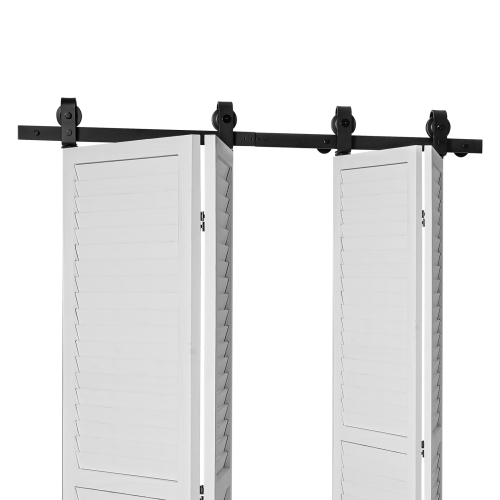VEVOR 52" Bi-Folding Sliding Barn Door Hardware Track Kit, Top Mount Track Kit, Slide Smoothly, Easy to Install, Suitable for Four 12" Closet Pantry