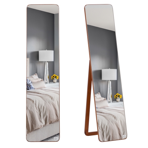 HOMCOM  61"x15" Full Length Mirror, Floor Standing, Wall-Mounted Or Leaning Against Wall, Rectangular Full Body Mirror for Bedroom, Living Room