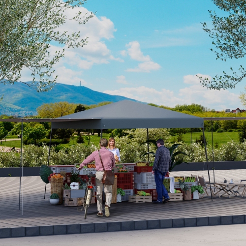 Tente commerciale de 10 x 10 pi EROMMY – Pare-soleil étanche de protection UV, 2 parois latérales incluses, tente escamotable à configuration rapide