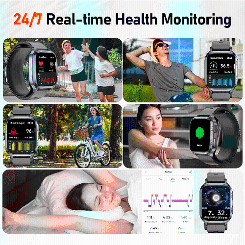Airbag Blood Pressure Monitoring Watch, Bluetooth Call Smart Watch With Blood Oxygen, Blood Sugar, and Uric Acid Detection