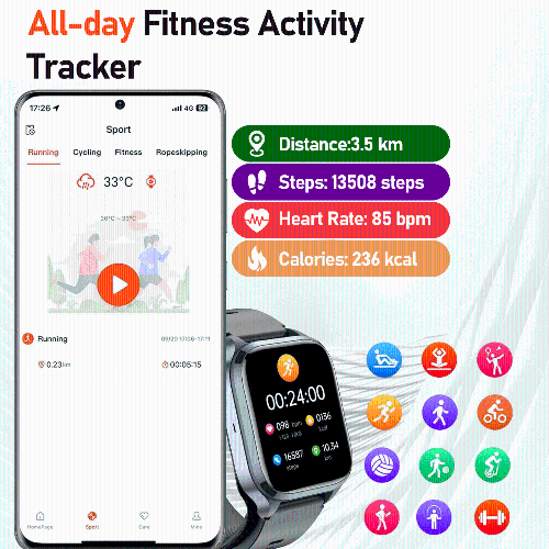 Airbag Blood Pressure Monitoring Watch, Bluetooth Call Smart Watch With Blood Oxygen, Blood Sugar, and Uric Acid Detection