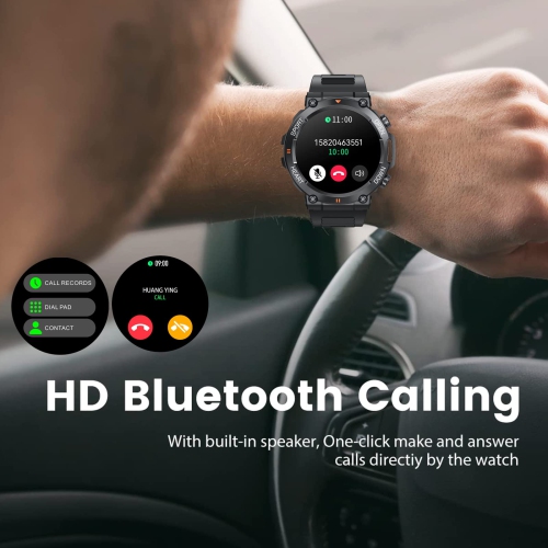 Men's Sports Watch, Bluetooth Call Smart Watch With Blood Pressure, Blood Oxygen, and Heart Rate Monitoring