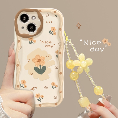 Small yellow flower chain silicone phone case