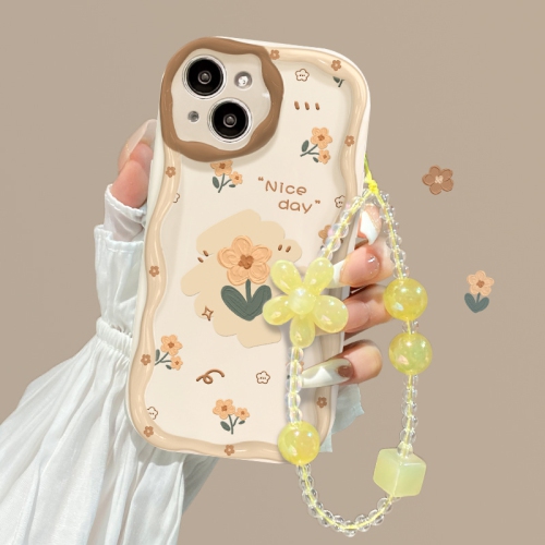 Small yellow flower chain silicone phone case