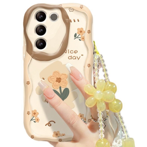 Small yellow flower chain silicone phone case
