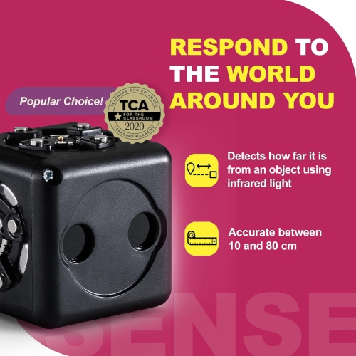 Modular Robotics Distance Cubelet - Robot Blocks Detects Distance - STEM Robot Cube for Home and Classroom Robotics - Ages 4+ Years