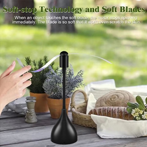 Fly Fans for Tables, Practical Fly Repellent Fan with Soft Blades, USB or Batteries Powered, Soundless and Portable Fly Fan Keeps Your Food Clean