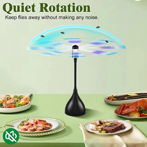 Fly Fans for Tables, Practical Fly Repellent Fan with Soft Blades, USB or Batteries Powered, Soundless and Portable Fly Fan Keeps Your Food Clean