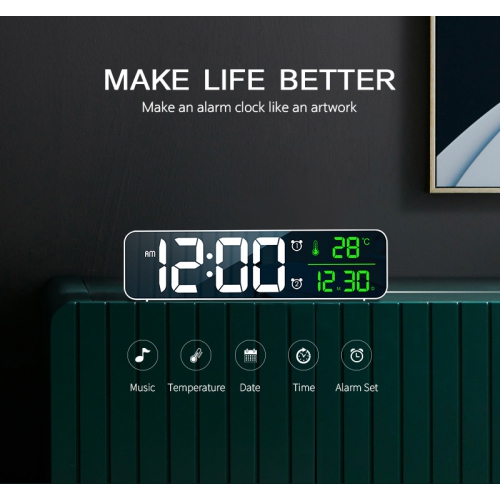 Electronic Wall Clock Table Clock & Options，with Temperature Display for Home Living Room Office Decoration