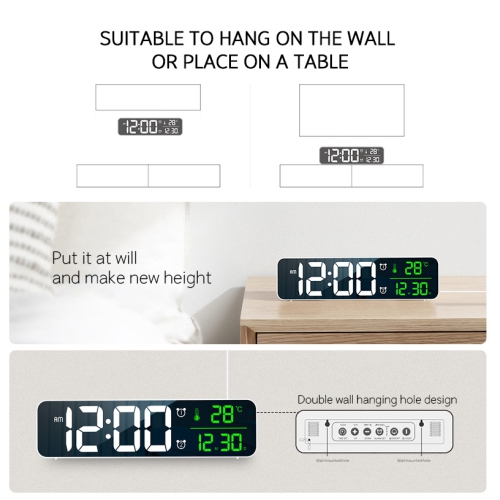 Electronic Wall Clock Table Clock & Options，with Temperature Display for Home Living Room Office Decoration