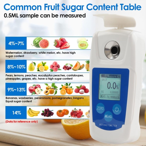High Precision 0-55% Brix Refractometer,Automatic Temperature Compensation,Refractive Index,Brix Tester for Fruit,Juice