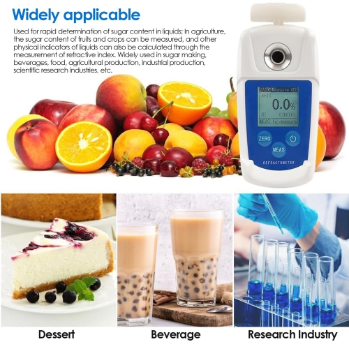 High Precision 0-55% Brix Refractometer,Automatic Temperature Compensation,Refractive Index,Brix Tester for Fruit,Juice