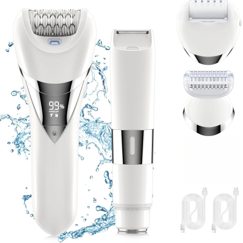 Electric Bikini Epilator for Women,Hair Removal for Face Chin Arm Leg Armpit,Bikini Trimmer,Waterproof USB Rechargeable Wet & Dry Lady Shaver