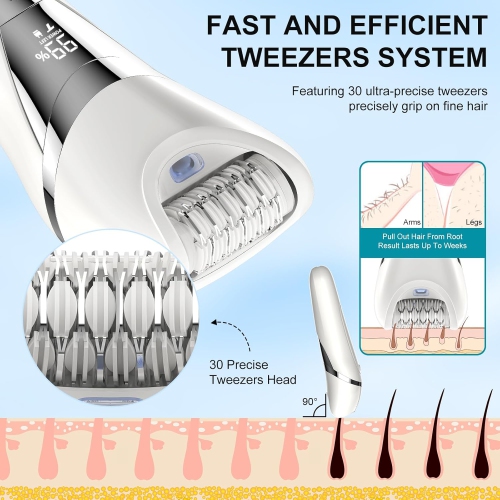 Electric Bikini Epilator for Women,Hair Removal for Face Chin Arm Leg Armpit,Bikini Trimmer,Waterproof USB Rechargeable Wet & Dry Lady Shaver