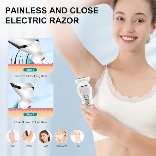 Electric Bikini Epilator for Women,Hair Removal for Face Chin Arm Leg Armpit,Bikini Trimmer,Waterproof USB Rechargeable Wet & Dry Lady Shaver