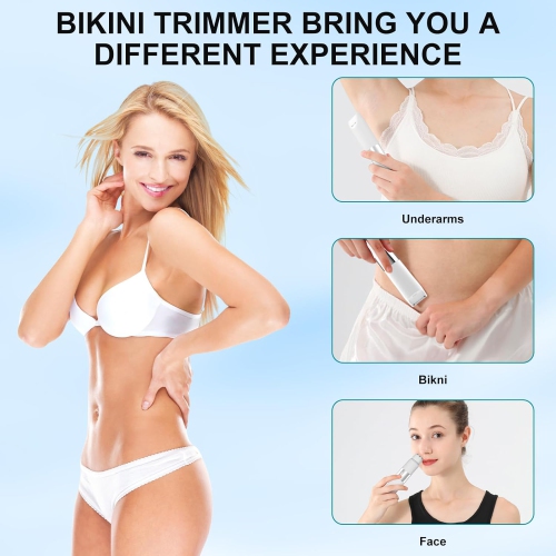 Electric Bikini Epilator for Women,Hair Removal for Face Chin Arm Leg Armpit,Bikini Trimmer,Waterproof USB Rechargeable Wet & Dry Lady Shaver
