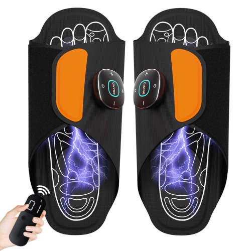 EMS Foot Massager Mat - for Pain Plantar Relief, Wearable Legs & Feet Massager Pad with Remote Control