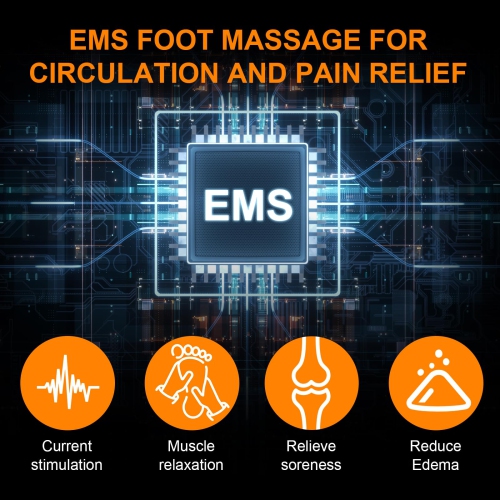 EMS Foot Massager Mat - for Pain Plantar Relief, Wearable Legs & Feet Massager Pad with Remote Control