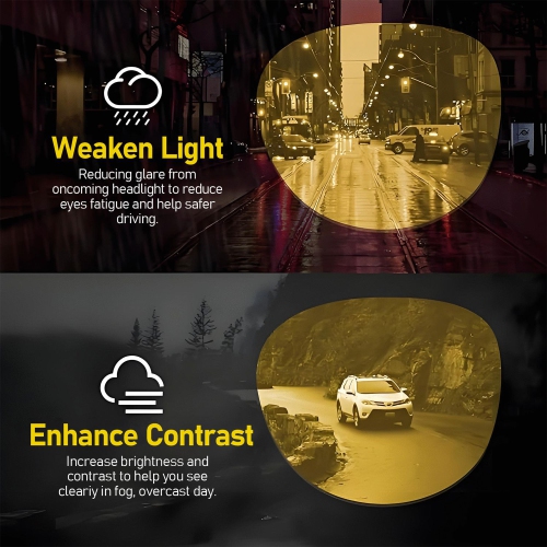 HD Night Vision Wrap Around Glasses Nighttime Driving Rain or Snow Glasses Anti Glare Polarized for Men Women