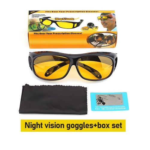 HD Night Vision Wrap Around Glasses Nighttime Driving Rain or Snow Glasses Anti Glare Polarized for Men Women